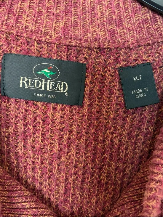 RedHead Men's Brick-Red Crewneck Henley Sweater - Picture 2 of 4